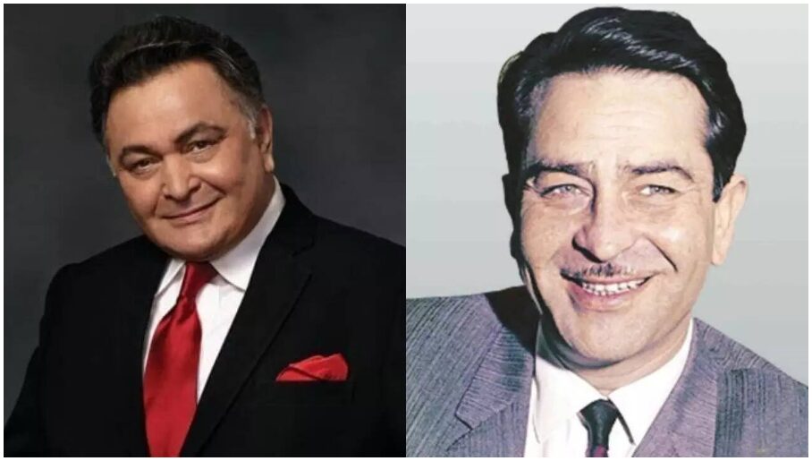 Raj Kapoor and Rishi Kapoor